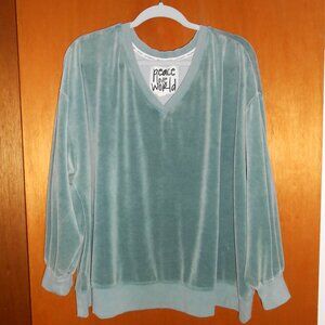 Peace Love World velour v neck top